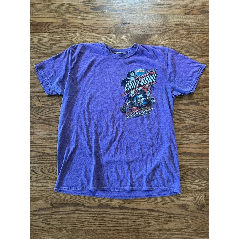2018 Tulsa Chili Bowl Midget Racing Purple T-Shirt -‎ Two Sided - Men's Large